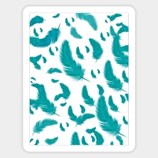 Teal Feathers Sticker